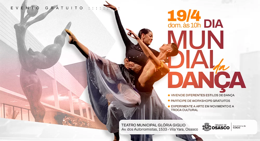 Osasco celebra o Dia Mundial da Dança 2026 com programação cultural e foco em inclusão